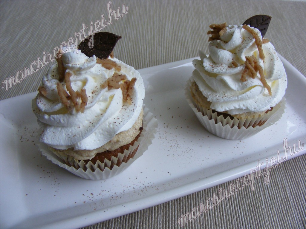 Gesztenyés-krémes cupcake