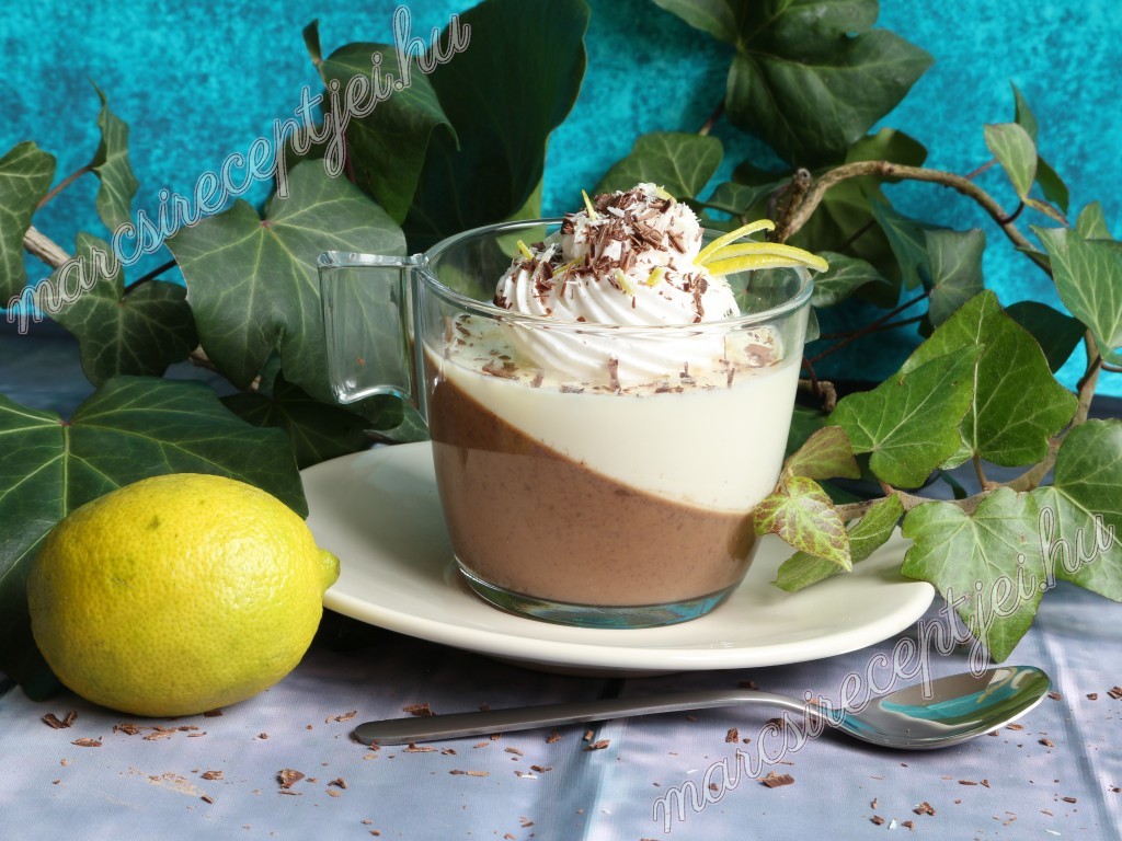 Csokoládé és fehércsokoládé lime panna cotta