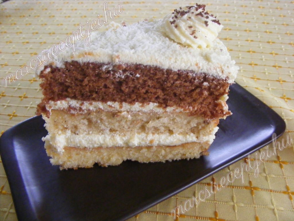 VAníliás torta háromféle piskótával
