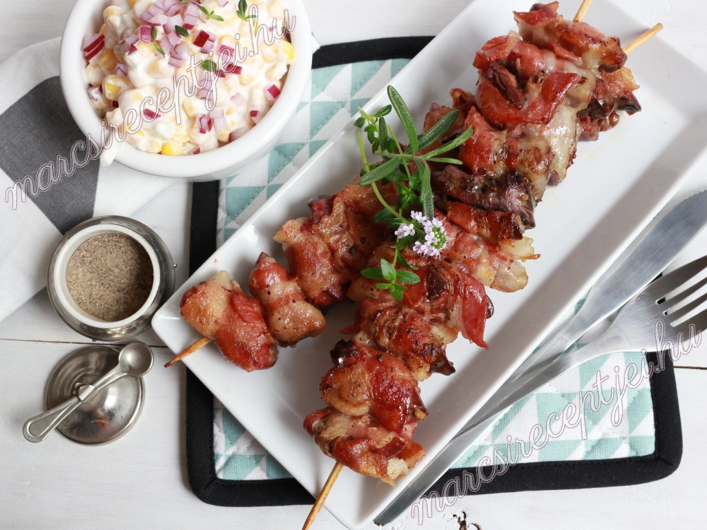Baconbe tekert zöldfuszeres csirkemáj 3