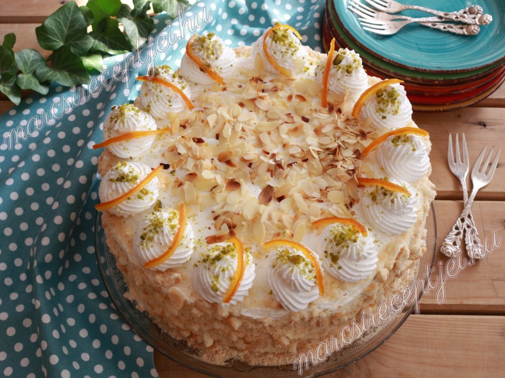 Narancsos vaníliakrémes torta